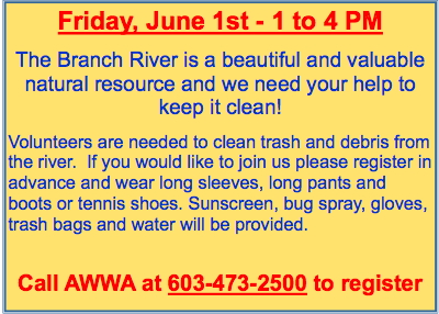 Branch River Cleanup June 1st
